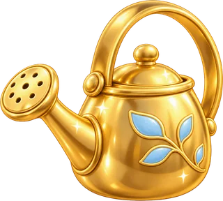Nina's golden watering can